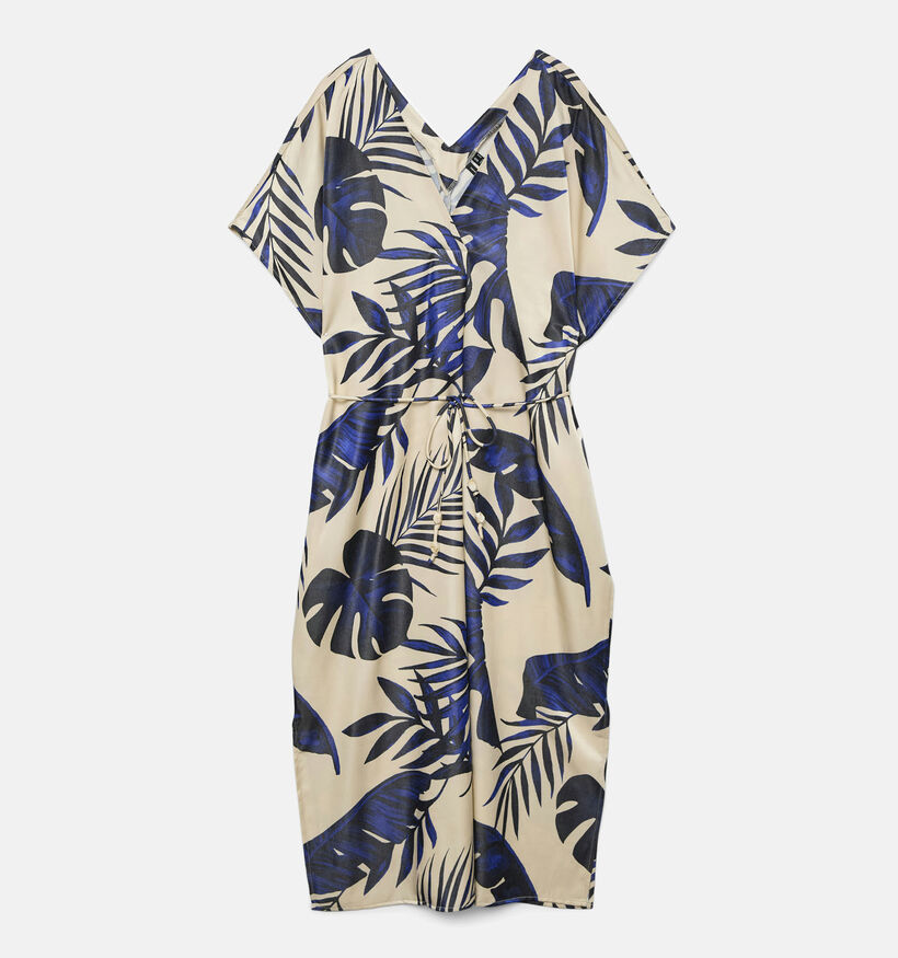 Vero Moda Vina Beige/Blauwe Kaftan jurk voor dames (358780)