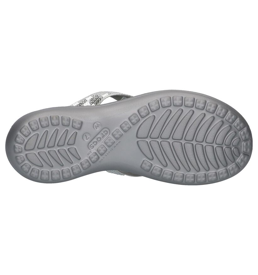 Zilveren Teenslippers Crocs Capri V Sequin W, , pdp