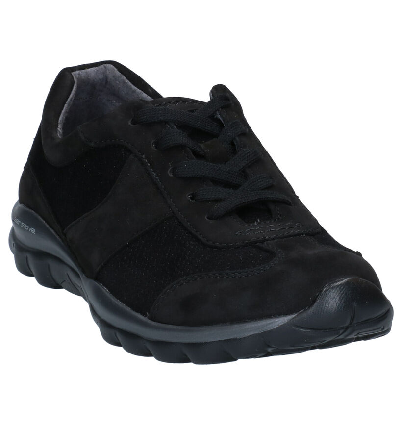 Gabor Rollingsoft Chaussures à Lacets en Noir en nubuck (283532)