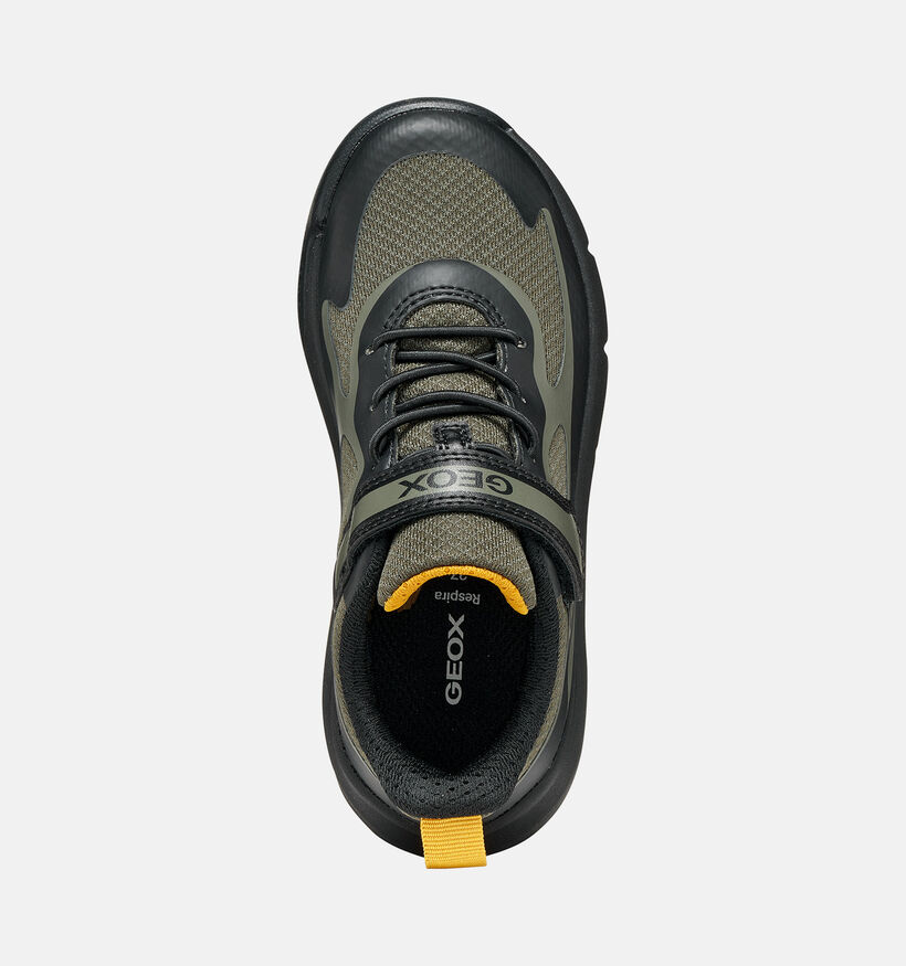 Geox Pro Ran Boy Zwarte/Groene Sneakers voor jongens (376241) - geschikt voor steunzolen