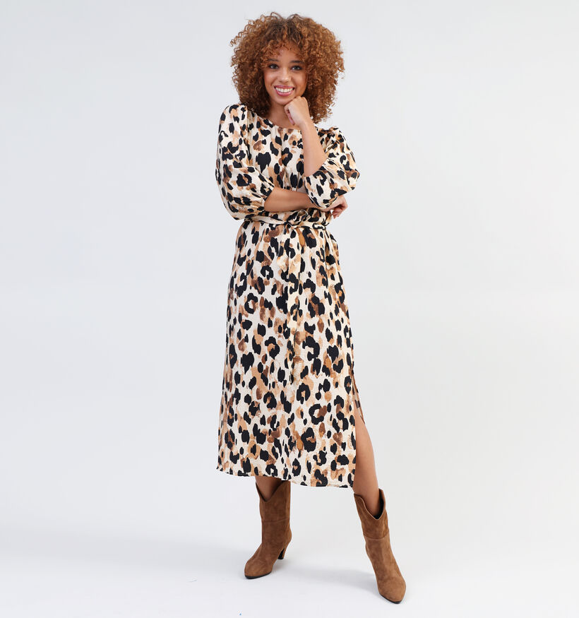 JDY Adaline Robe mi-longue en Marron pour femmes (337691)