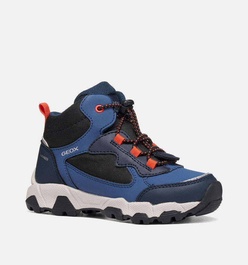 Geox Magnetar Boots &agrave; lacets en Bleu pour gar&ccedil;ons (376235) - pour semelles orthop&eacute;diques