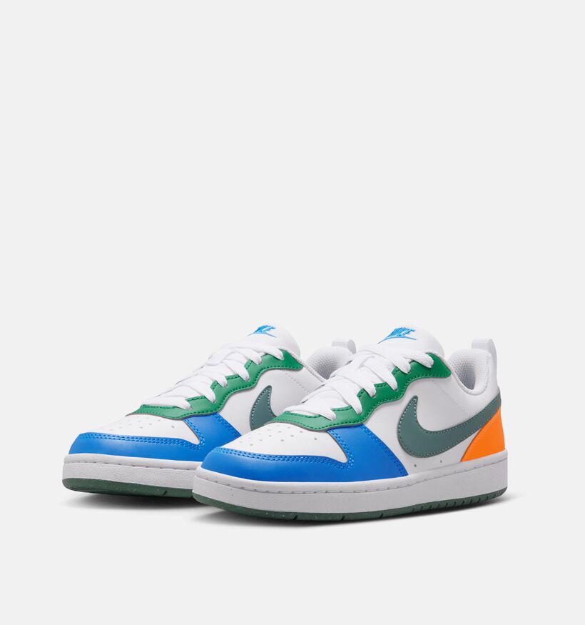 Nike Court Borough Low Witte/Colorblock Sneakers voor jongens (373423) - geschikt voor steunzolen