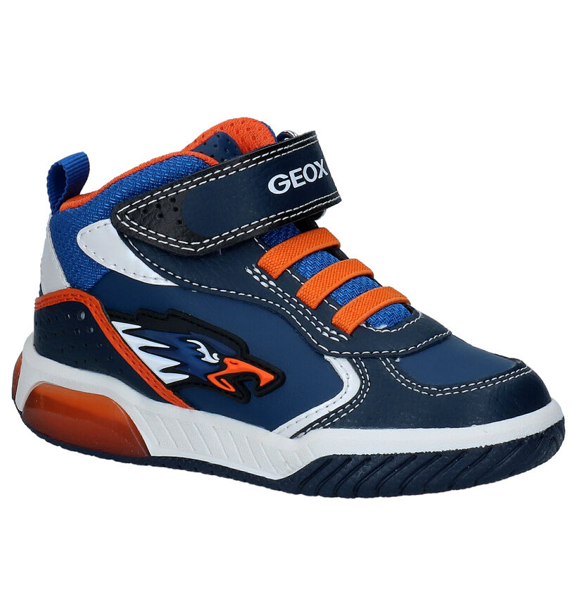 Geox Inek Baskets hautes en Bleu en simili cuir (295097)