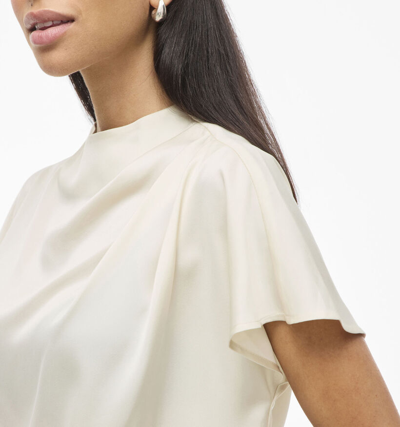 Vila Elmina Funnel Neck Ecru Blouse voor dames (382050)