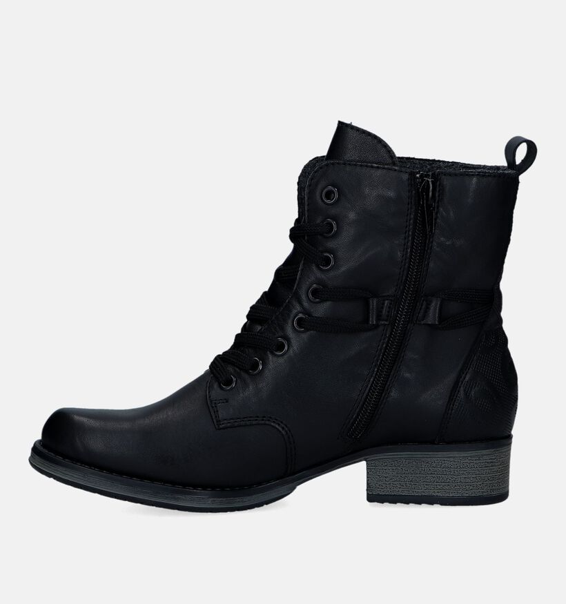 Rieker Zwarte Bottines met veters voor dames (331613) - geschikt voor steunzolen