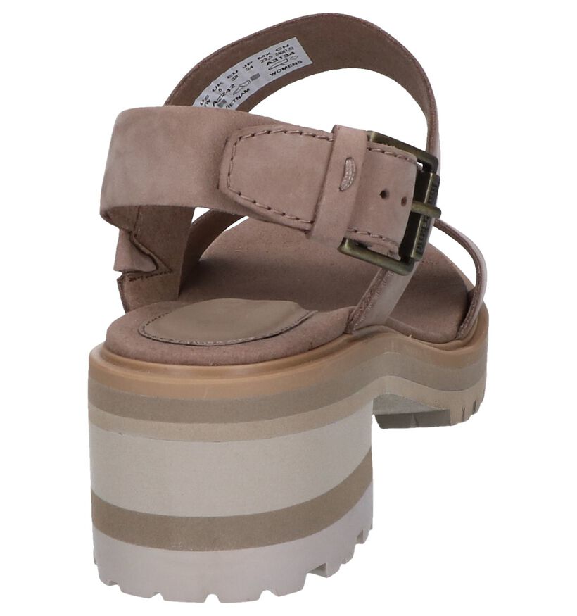 Timberland Sandales à talons en Taupe en nubuck (240538)