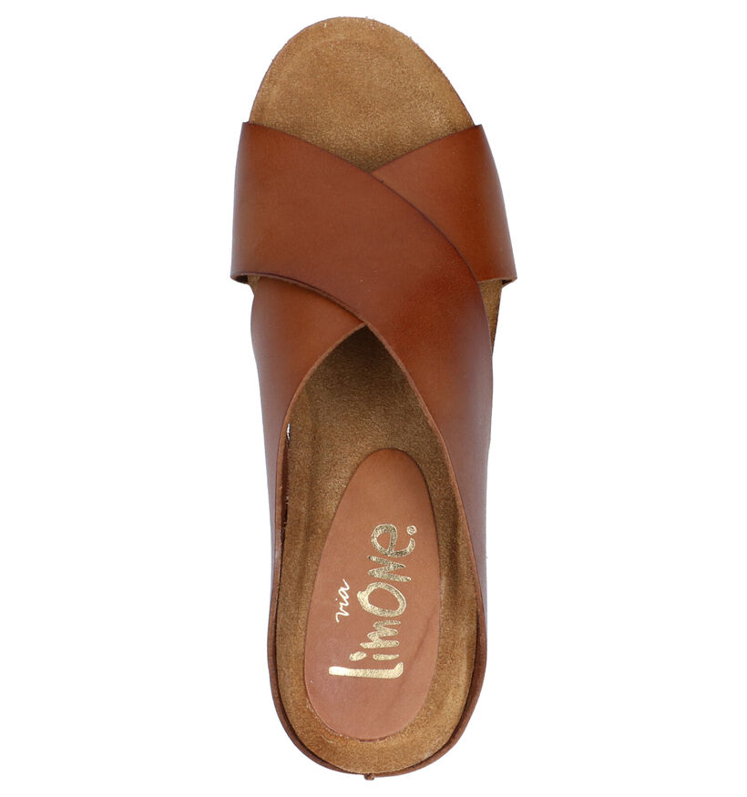 Via Limone Cognac Slippers in leer (273201)