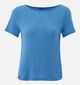 Mexx Perforated Rib T-shirt en Bleu pour femmes (368571)