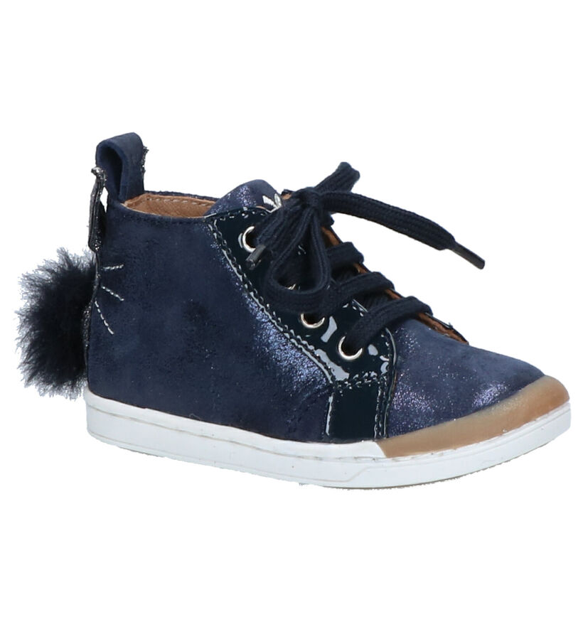 Shoo Pom Kikki Pan Pan Blauwe Babyschoenen in lakleer (255206)