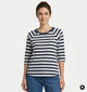 Elbsand Celin Blauwe T-shirt met Lange Mouwen voor dames (381270)