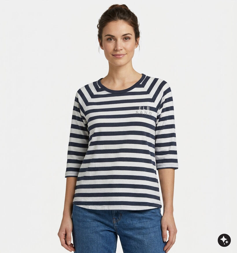 Elbsand Celin Blauwe T-shirt met Lange Mouwen voor dames (381270)