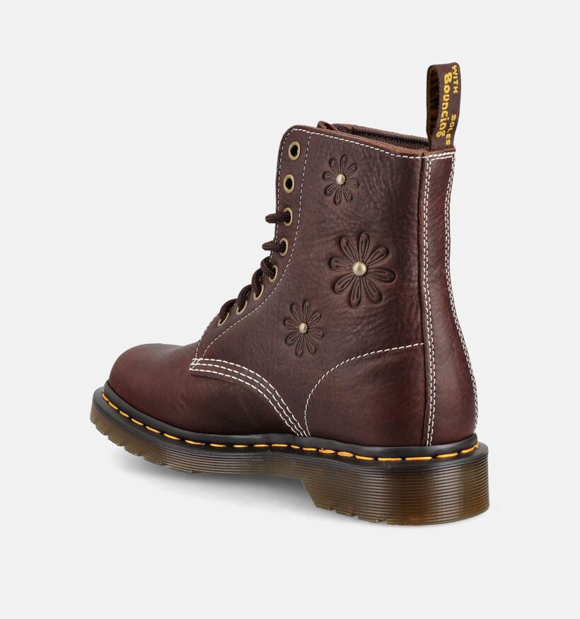 Dr. Martens 1460 Pascal Flower 8 Eye Bottines en Brun pour femmes (367507)