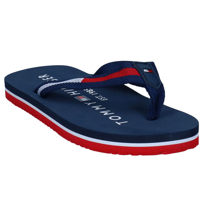 Tommy Hilfiger Blauwe Teenslippers in stof (285659)