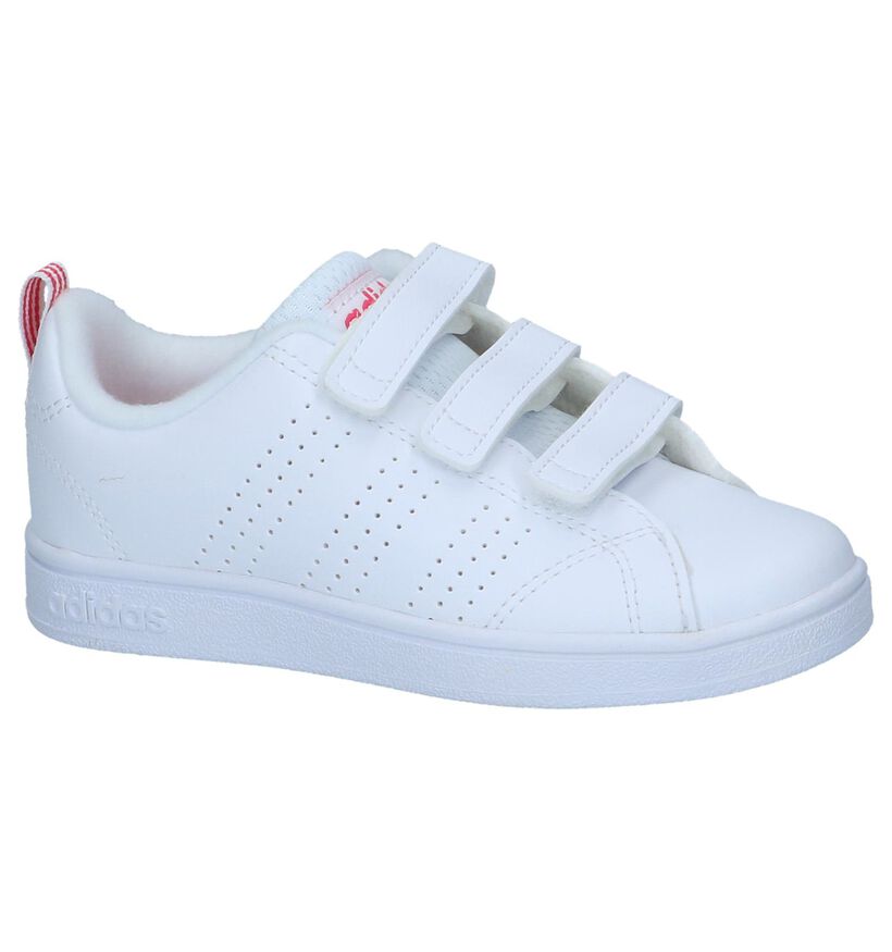 Witte Velcrosneakers adidas VS Advantage Clean in kunstleer (236995)