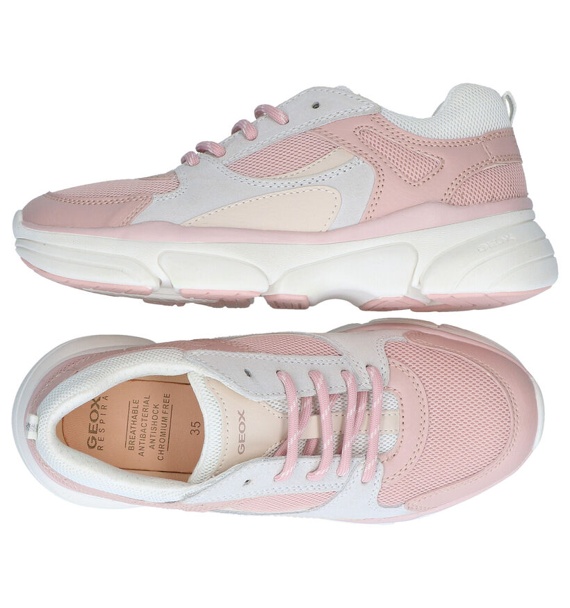 Geox Lunare Baskets en Rose en simili cuir (286921)