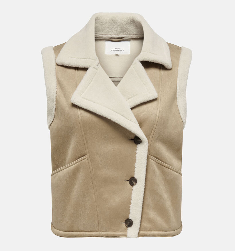 ONLY Carmakoma Rosalique Bruine Korte bodywarmer voor dames (348426)