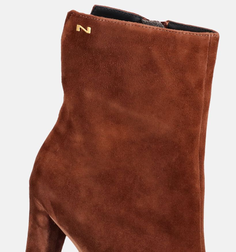 Nathan-Baume Bottines &agrave; talons hauts en Brun fonc&eacute; pour femmes (380284)