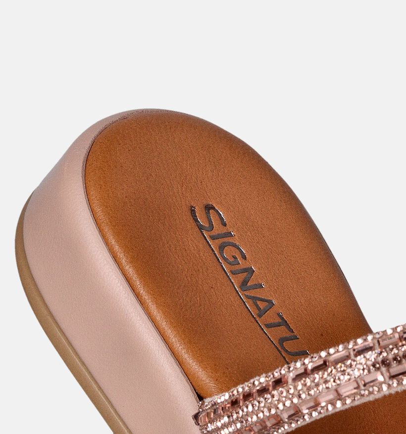 Signatur Nu-pieds plates en Or rose pour femmes (357869)