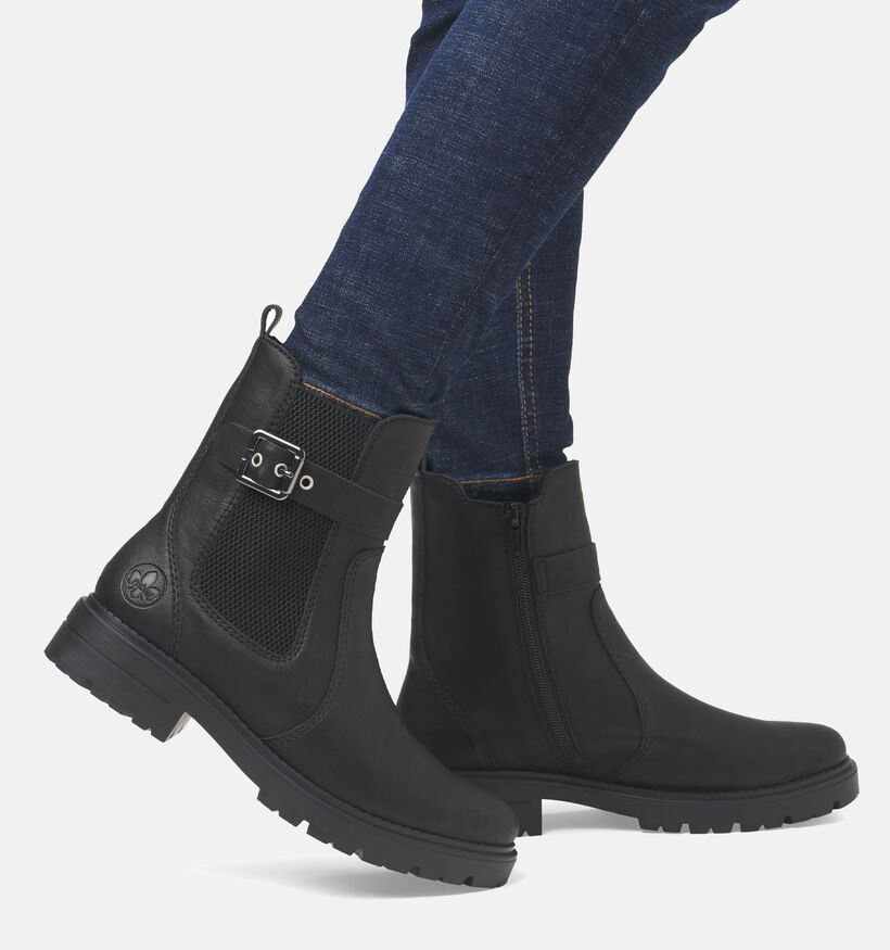 Rieker Zwarte Cheslea boots voor dames (347421)