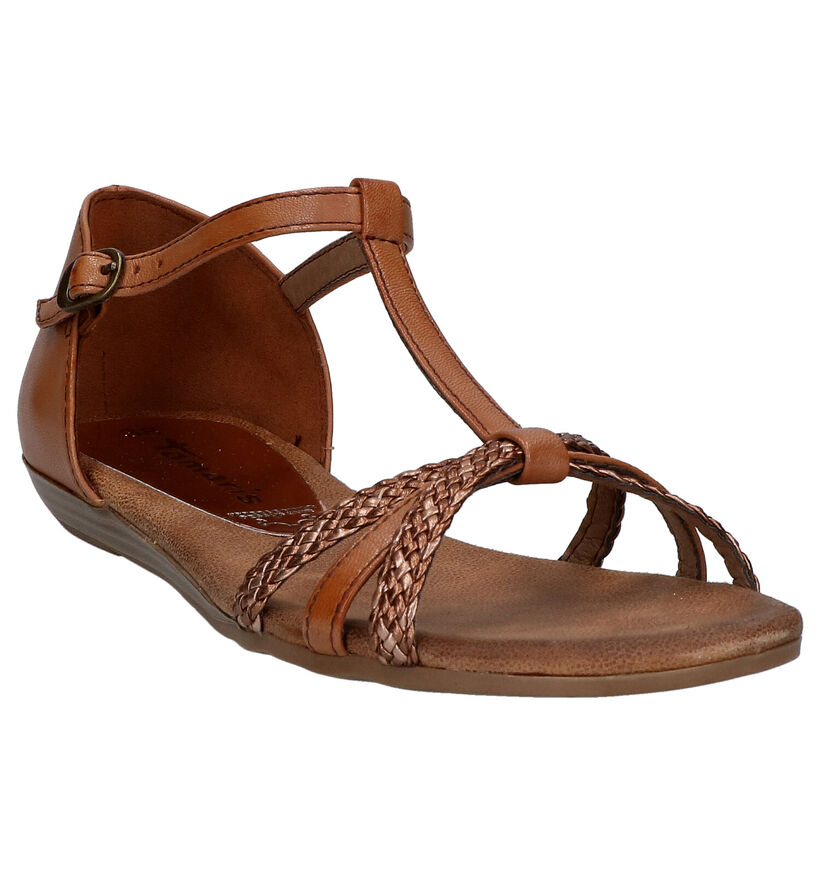 Tamaris Cognac Sandalen in leer (269815)