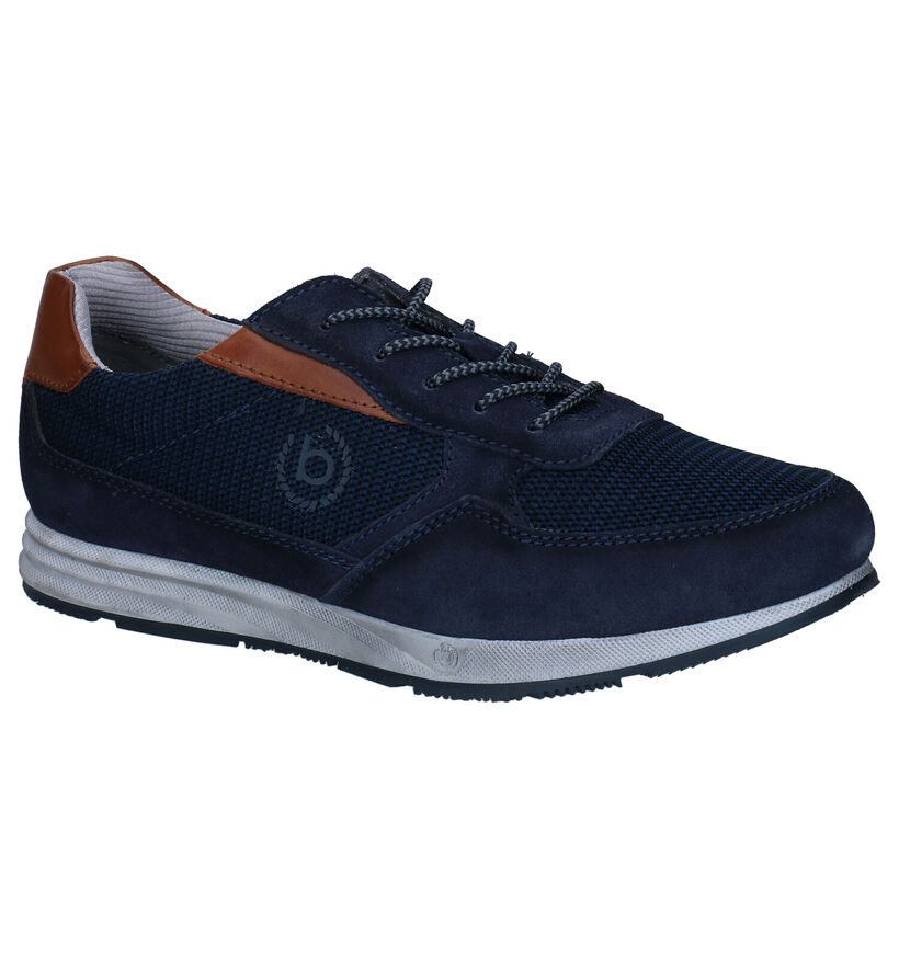 Bugatti Blauwe Veterschoenen in stof (293626)