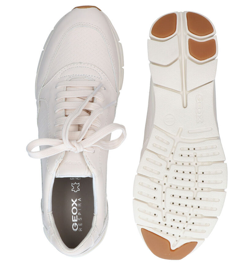 Geox Sukie Witte Veterschoenen in leer (285590)