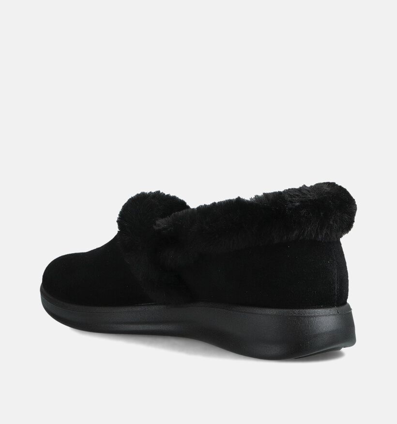 Skechers Cozy Escape Snowy Bliss Zwarte Pantoffels voor dames (377969)