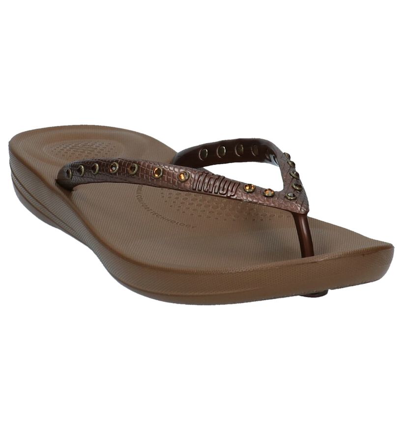 FitFlop Iqushion Ergonomic Bronzen Teenslippers, , pdp