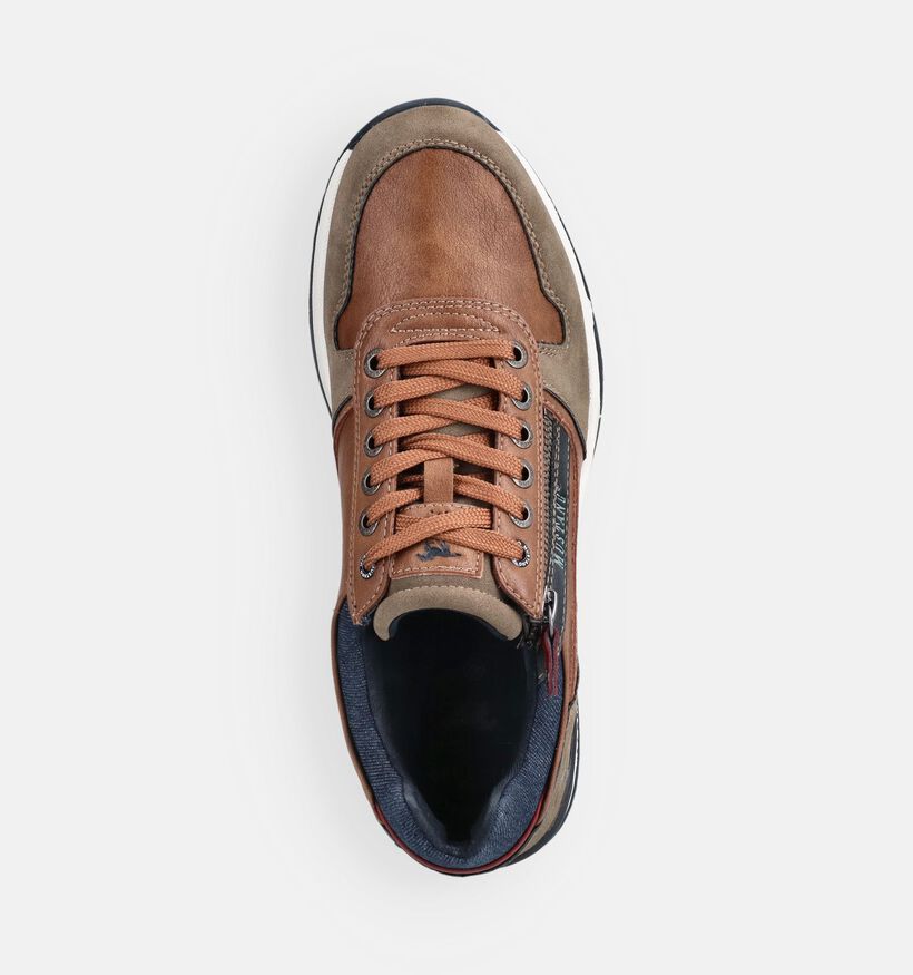 Mustang Cognac Rits-Veterschoenen voor heren (372959) - geschikt voor steunzolen