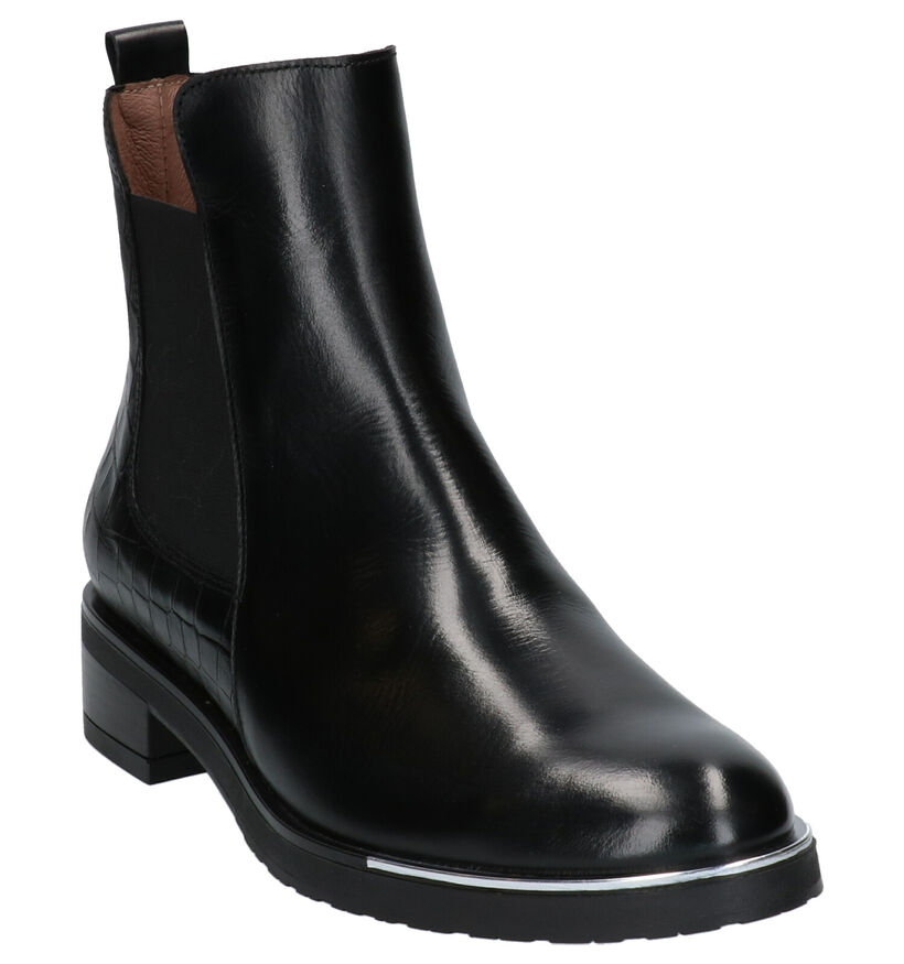 Wonders Zwarte Chelsea Boots in leer (259727)