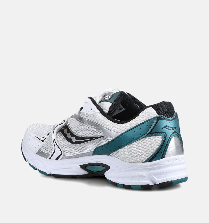 Saucony Ride Millenium Baskets basses en Blanc/Vert pour hommes (376424) - pour semelles orthop&eacute;diques