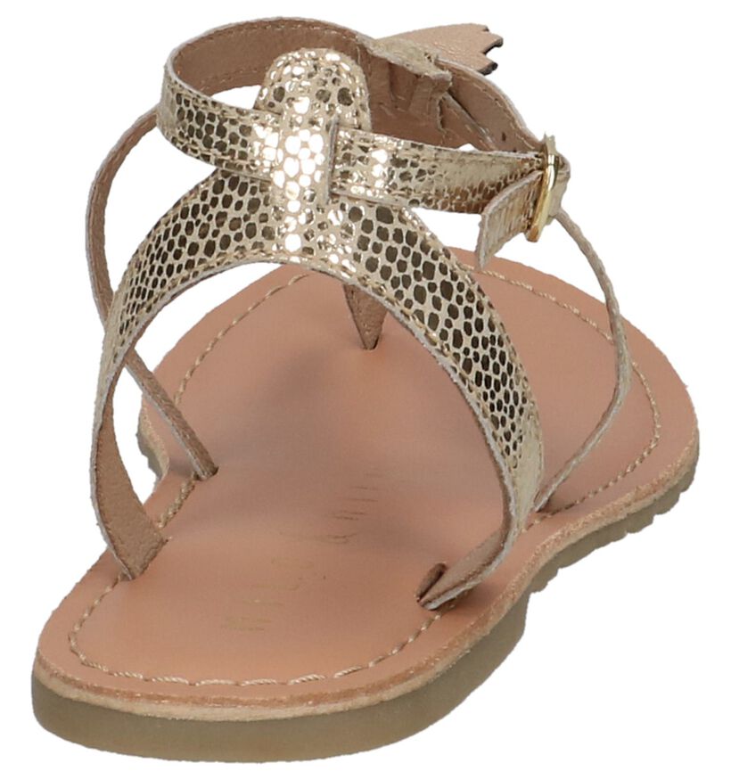 Gouden Geklede Sandalen Milo & Mila in leer (209207)