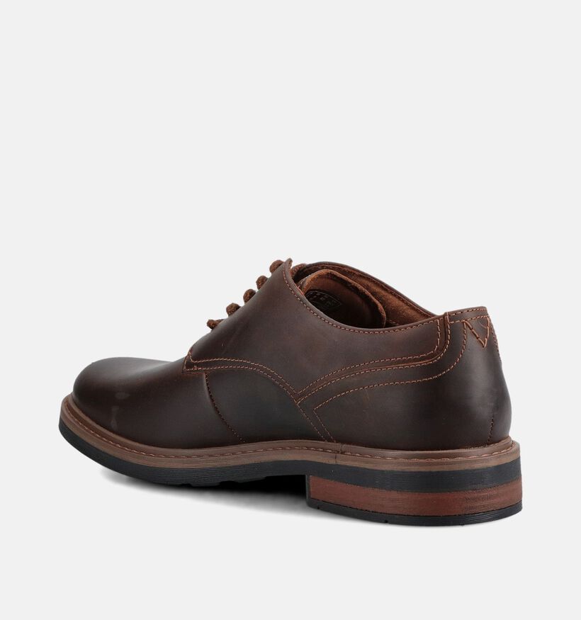 Clarks Newford Donkerbruine Geklede Veterschoenen voor heren (376488) - geschikt voor steunzolen