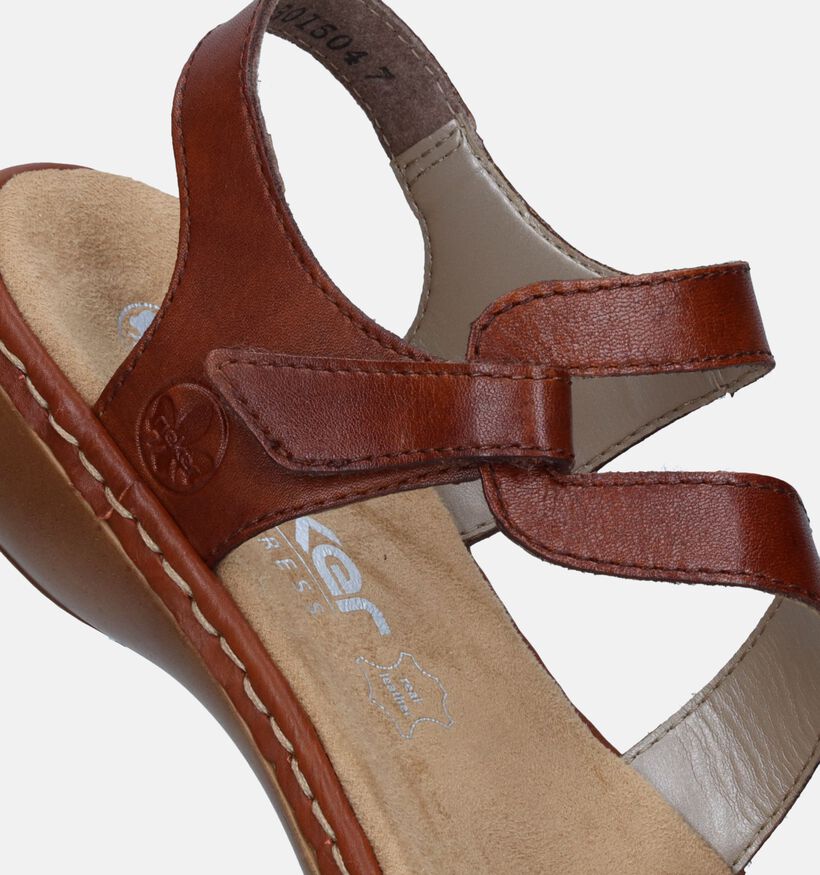 Rieker Cognac Platte sandalen voor dames (339130)