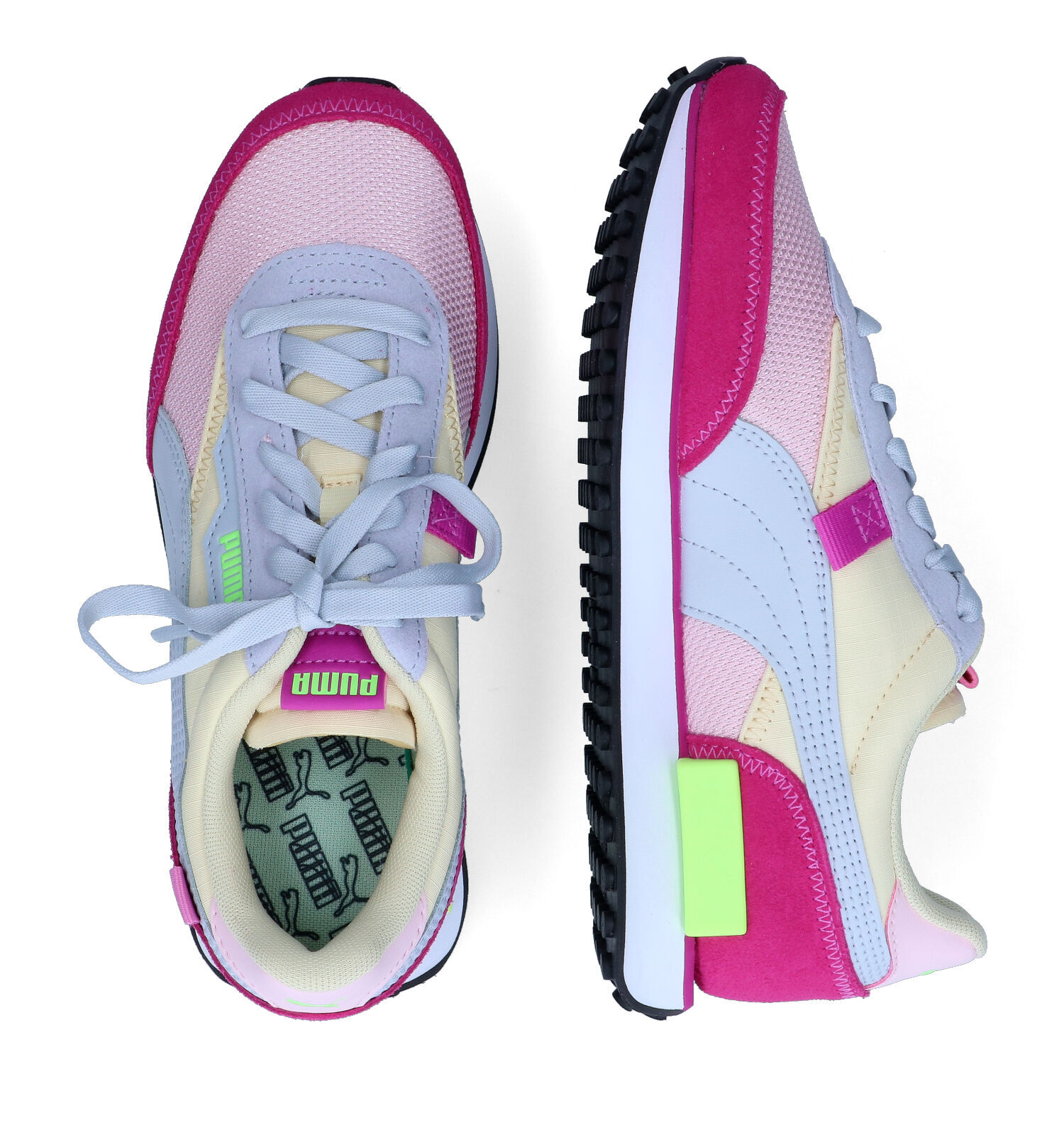 Puma sneakers dames on sale wit roze