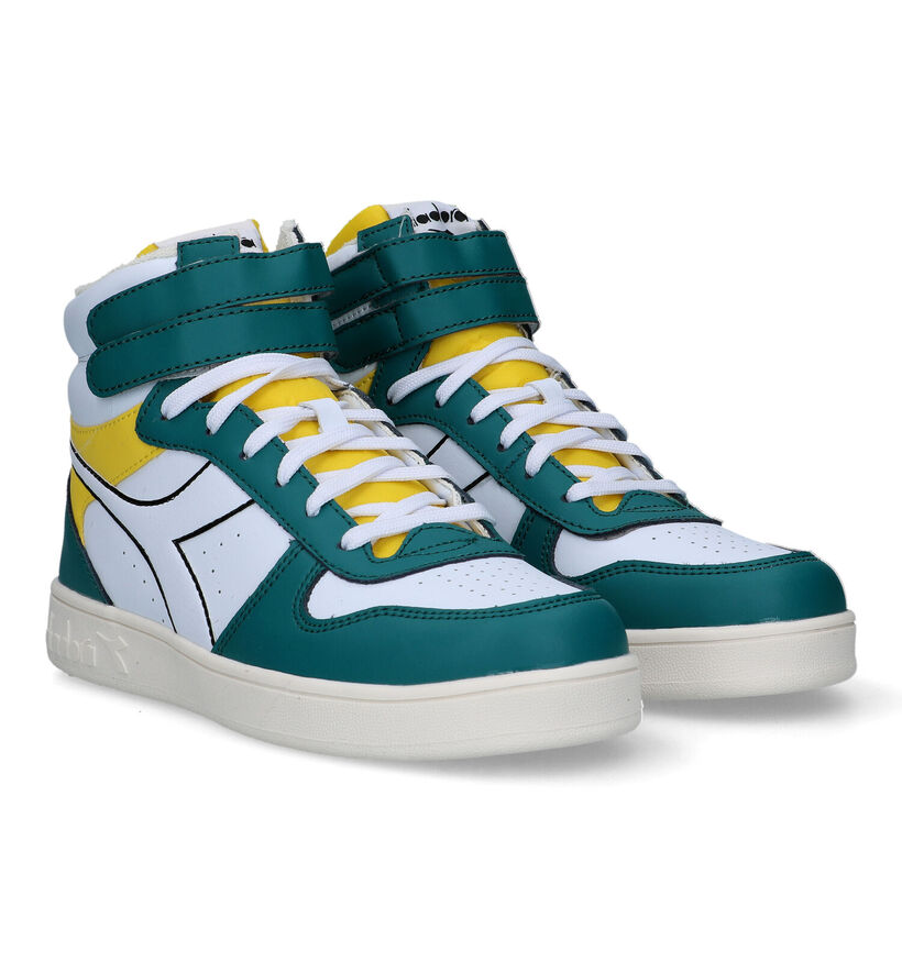 Diadora Magic Basket MID GS Witte Sneakers voor jongens, meisjes (336222)