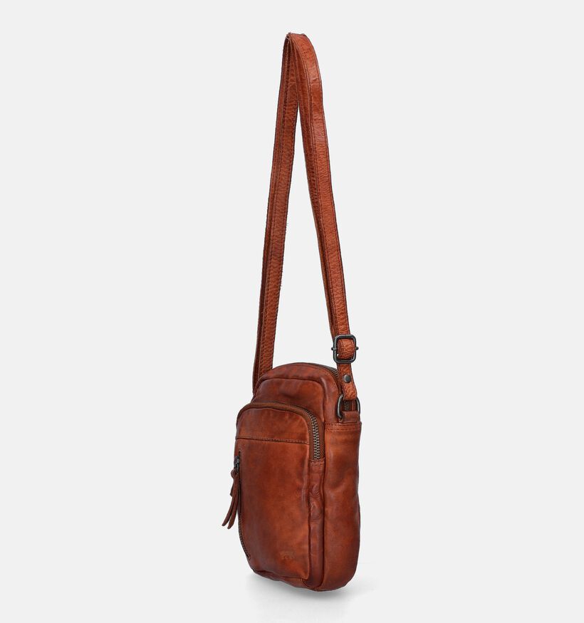 Bear Design Sac à bandoulière en Cognac pour hommes (358893)