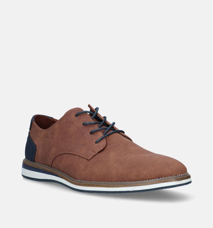 SJ Cognac Veterschoenen voor heren (340446)