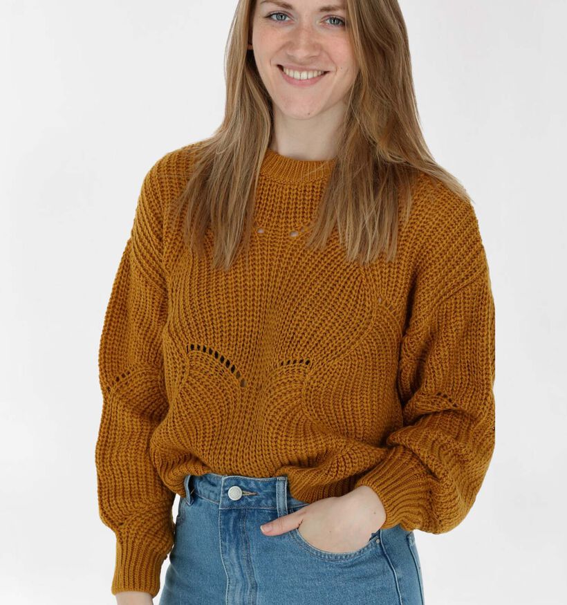 Pieces Benita Pull en Jaune (287638)