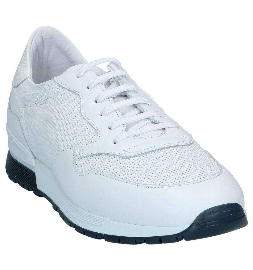 Van Lier Witte Veterschoenen in leer (291351)