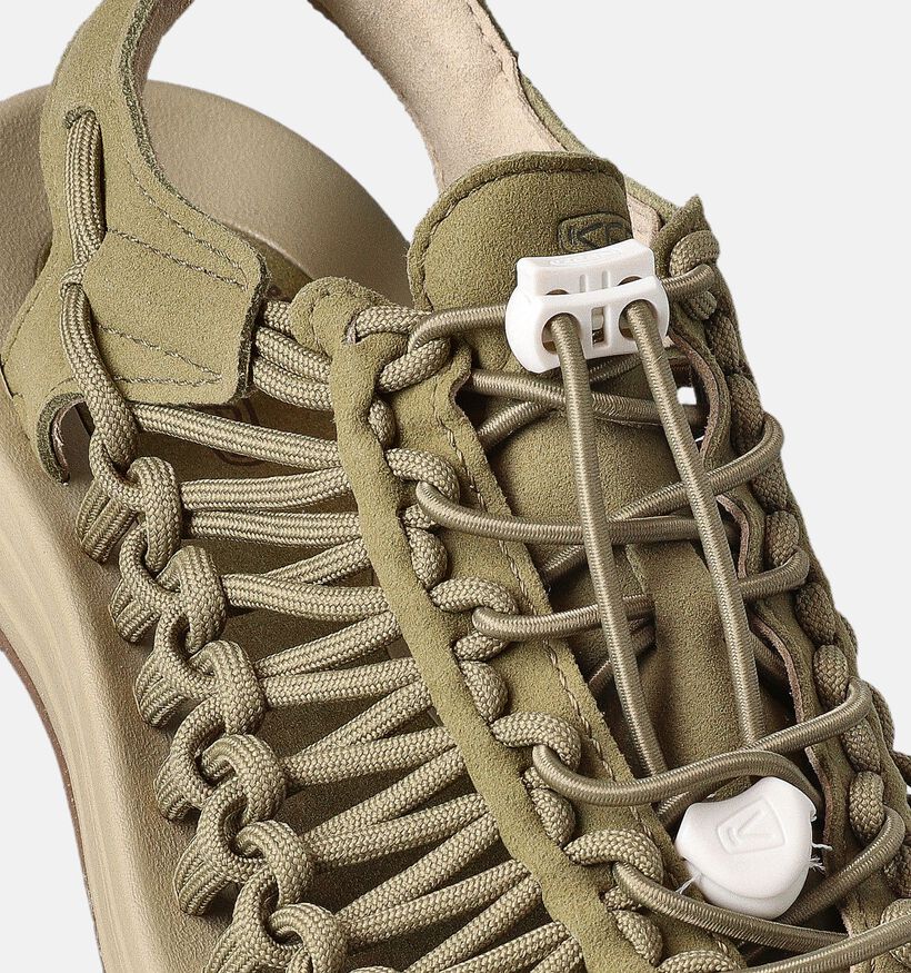 Keen Uneek Sandales plates en Vert kaki pour femmes (356499)