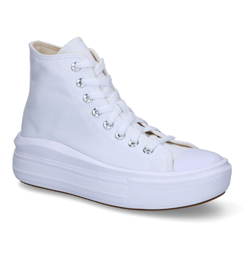 Converse Chuck Taylor AS Move High Witte Sneakers in stof (317107)