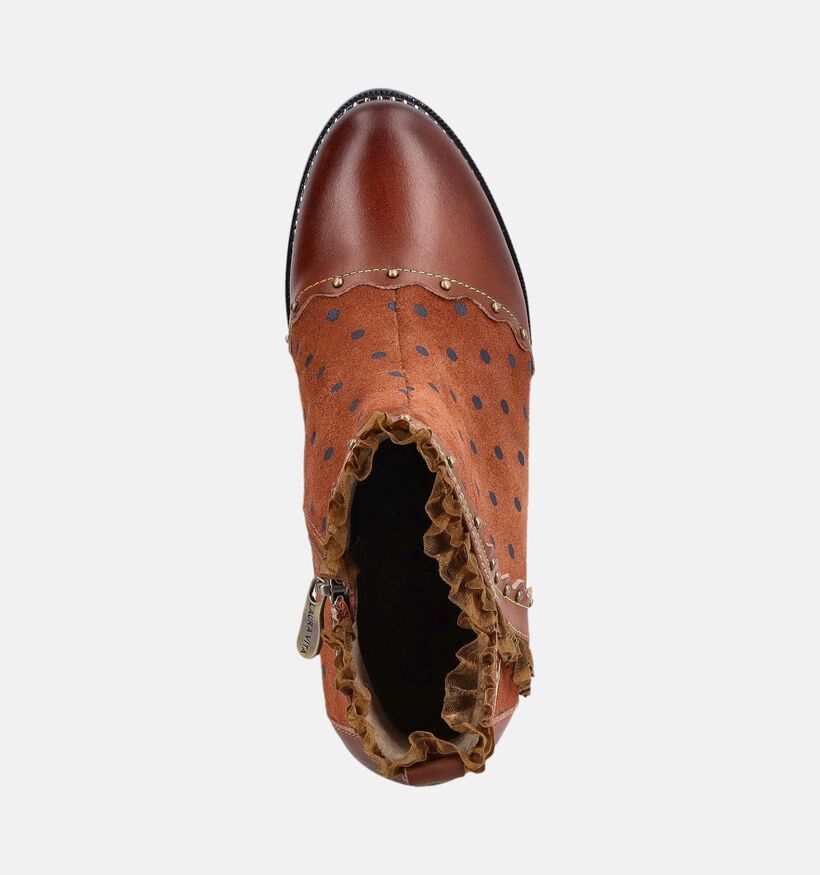 Laura Vita Alcbaneo 160 Bottines &agrave; talons en Cognac pour femmes (381115)