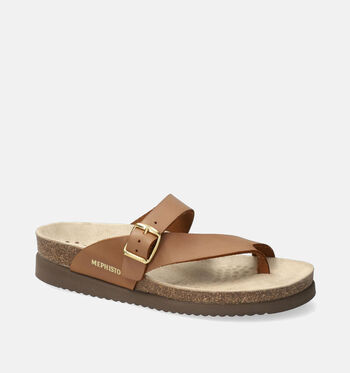 Mephisto Helen Nu-pieds Noir/Cognac/Argent