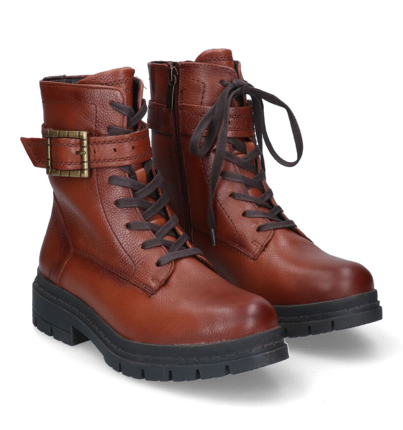 Tamaris Comfort Boots à lacets en Cognac en cuir (317977)