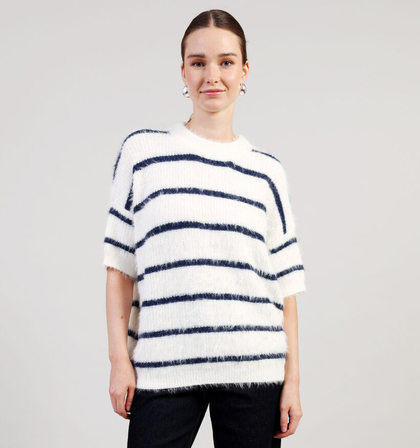 Deeluxe Original Kyndra Witte Gestreepte Trui voor dames (365447)