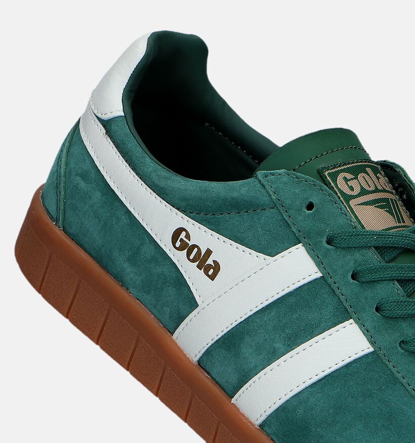 Gola Hurricane Suede Baskets en Vert pour hommes (336328) - pour semelles orthopédiques