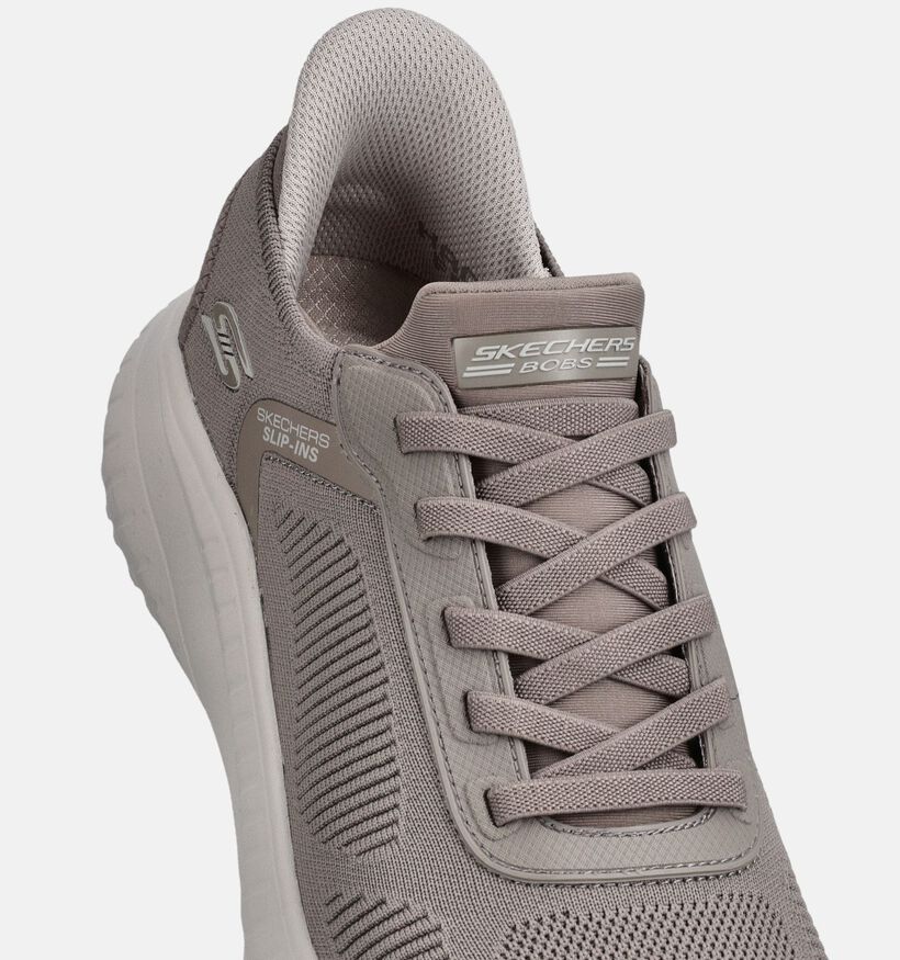 Skechers Bobs Slip-ins Baskets basses en Taupe pour hommes (367471) - pour semelles orthop&eacute;diques