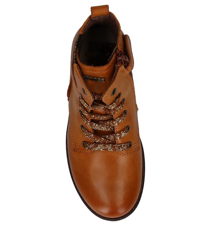 STONES and BONES Chaussures hautes en Cognac en cuir (223379)